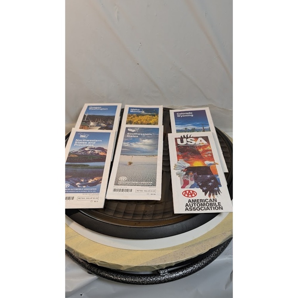 AAA Travel Maps Lot of 6 OS Multicolor Excellent Vintage USA Regional Road Maps